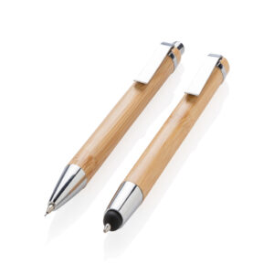 Set bolígrafos bambú