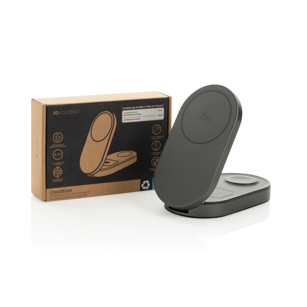Cargador inalámbrico plegable Quantum ultrarrápido 3 en 1 - Imagen 4