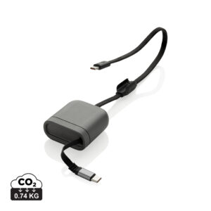 Cable de carga rápida 100W retráctil reciclado Spira RCS
